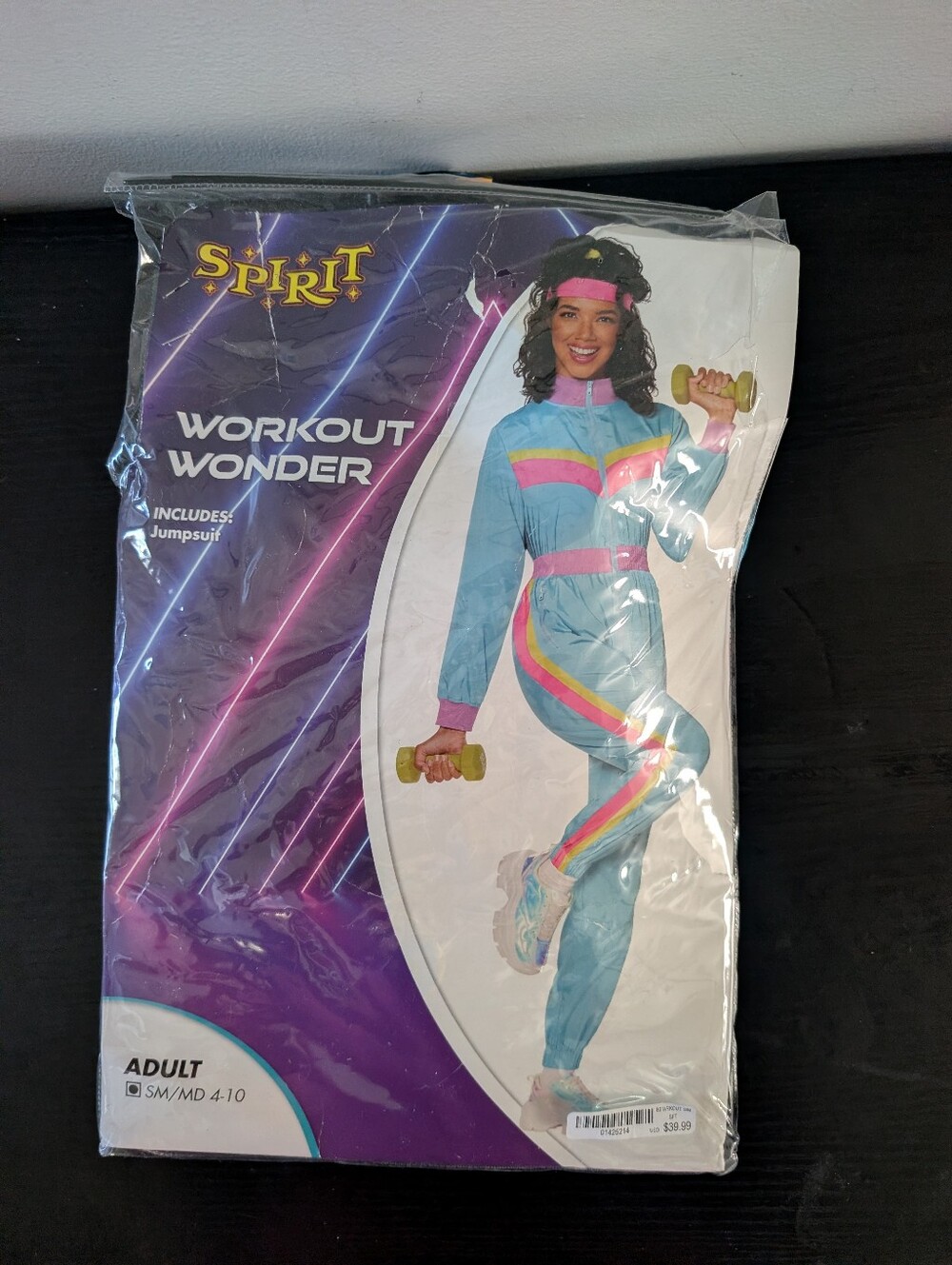 Costume Retro 80's Workout Jumpsuit Size SM/MED Spirit Halloween Original